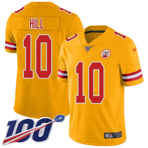 Men Kansas City Chiefs #10 Hill Tyreek Limited Gold Inverted Legend 100th Season Football Nike NFL Jersey->kansas city chiefs->NFL Jersey